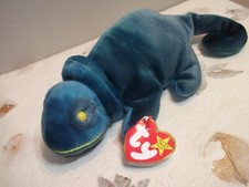 Rare 1997 Ty Beanie Baby "Iggy the Iguana" with Rainbow Tag Error, Retired M/TAG