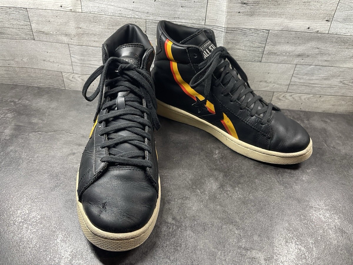 Converse Pro Leather Sneakers Men 9M Roswell Rayguns High Top Shoes Black Gold | eBay