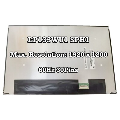 LP133WU1 SPH1 IPS EDP 13.3'' LCD Screen Laptop Display Panel 1920X1200 60Hz 30Pin