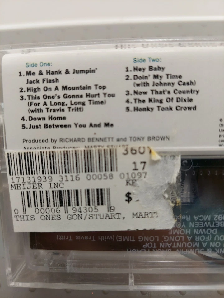 Marty Stuart This One's Gonna Hurt You Country Cassette Tape 1992 - Image 3 of 3