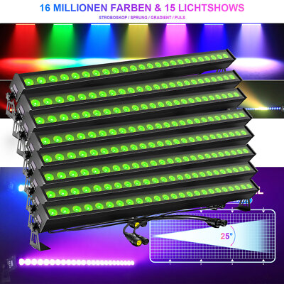 8x RGB Wall Washer IP65 Wasserdicht 24*8W LED Bühnenlicht DMX Strobe Lichtleiste