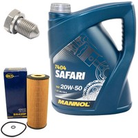MotoröL Set 20W-50 5 Liter + ÖLfilter SH 420 P + Schraube FüR Audi Seat Skoda VW