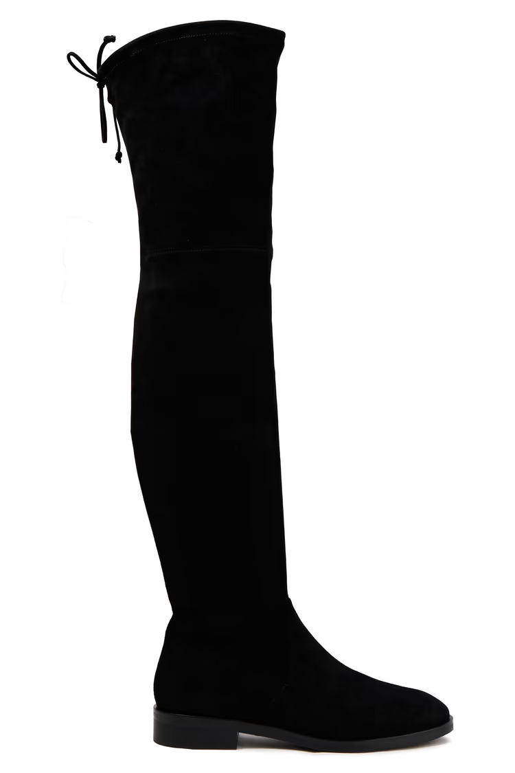 STUART WEITZMAN SL466BLK 関税送料込 NWB STUART WEITZMAN Sz7US JOCEY STRETCH SUEDE OVER THE KNEE