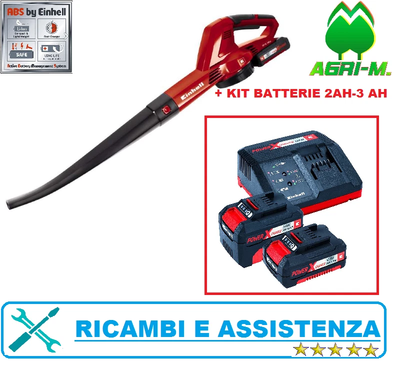Soffiatore a batteria per foglie elettrico EINHELL GE- CL 18 Solo o Kit Batterie - Immagine 3 di 4