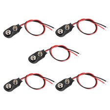 5pcs 14.5cm Length DC 9V Battery Clip I-Type Buckle Male Connector Cable-