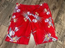 Vtg Hawaiian Bold Cotton Paradise Found Cotton  Drawstring Shorts