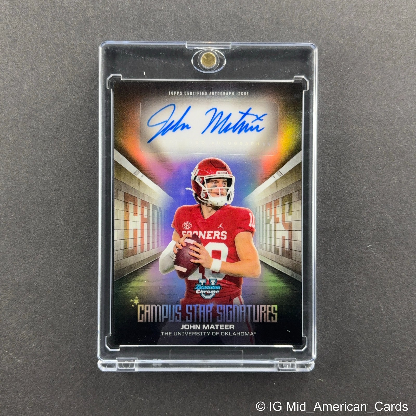 2025 Bowman Chrome U Campus Star Signatures John Mateer #CSS-JM