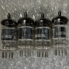 Quad Amperex 12AX7 Made For Medicine O Getters , “Delta”OB3,Precision Tested NOS