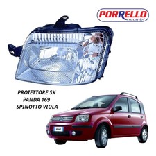 FARO ANTERIORE FIAT PANDA 169 PROIETTORE FANALE SINISTRO SX H4 SPINOTTO VIOLA