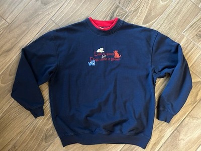 VTG Dogs Make Life Better Sweatshirt XL M&C Sportswear  Embroidered Appliquéd