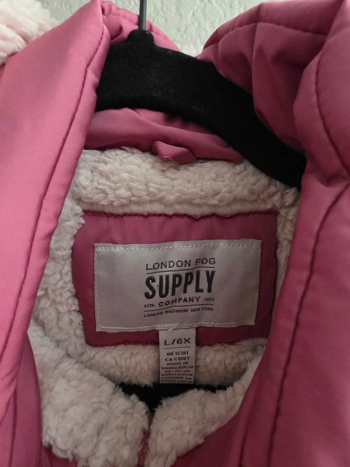 Abrigo acolchado con capucha London Fog para niños talla 6 (L) Foto 4 de 4