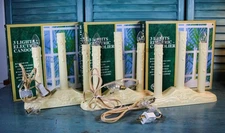 Vintage Lot/3 Boxes 3 Light Electric Candolier Indoor Candle Lamp Ivory Plastic