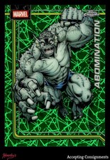 2026 Topps Chrome Marvel Comics Hulk Green Lazer Refractors #1 Abomination 99/99
