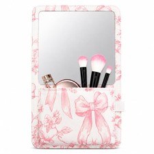 Gosodeny Pink Bow Magnetic Locker Mirror with...
