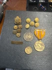 Vintage US Military Lot WWII Asiatic Pacific Campaign Medal Eagle Insignia Butto