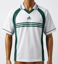 VTG Adidas Kaiser Germany 2000s White Green Soccer Jersey Template Fits Ireland