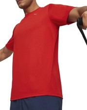 Image of Puma Performance Mens Training Top Red Short Sleeve Gym Excerise Workout T-Shirt