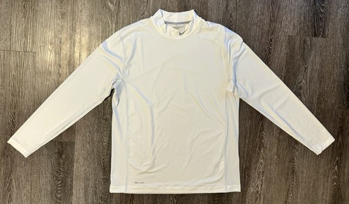 Nike Golf Men's Mock Turtle Neck Size XL White Long Sleeve Dri-Fit