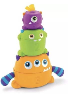 Fisher-Price Stapel- und Nestmonster - Babyspielzeug mit Rassel, Geräuschen und Texturen