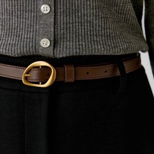 Image of Women Fashion Genuine Cowhide Leather Waist Belt Adjustable Metal Buckle Premium