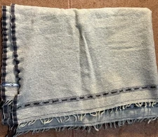 Vintage Lap Throw Blanket Fringe Ends 65 X 44 Anyroom Neutral