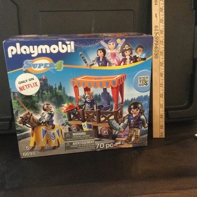 NIB Playmobil Super 4 6695 Royal Tribune With Alex Joust 70pc