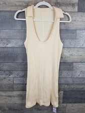 Urban Outfitters Scoop Neck Mini Dress Size Small Ivory Cream Collared Stretch 