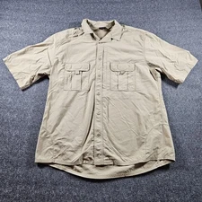 Propper Shirt Mens Large Tan Nylon Tactical Fishing Vented Short Sleeve