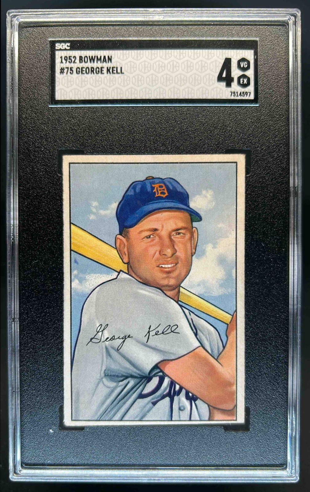 1952 Bowman George Kell #75 Tigers SGC 4