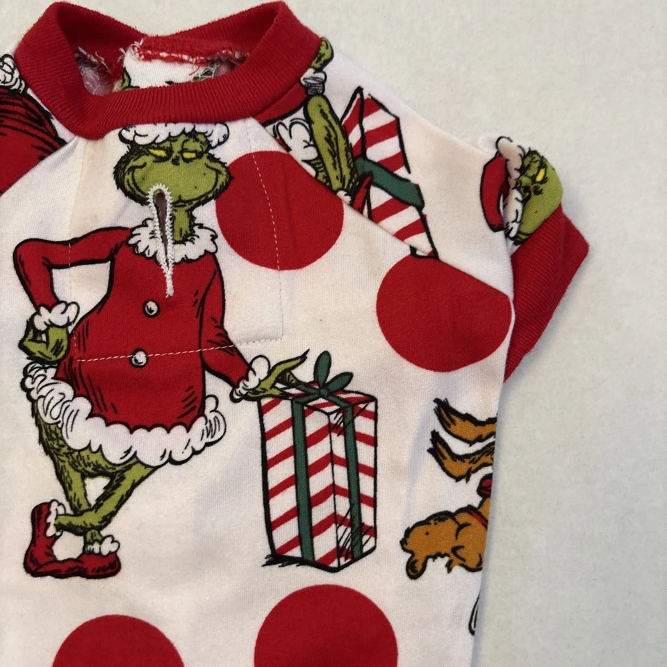 Grinch Pet Pajamas XS Christmas Dog Family Pjs Max Reindeer White Red Matching - Image 3 of 4