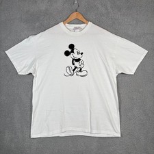 Disney Store T-Shirt Mens XL White Mickey Mouse Textured Graphic Vintage Cartoon