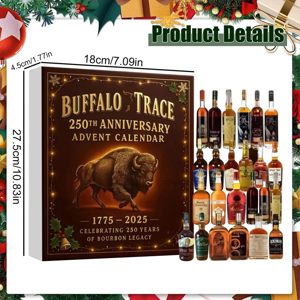 2025 Buffalo Trace Advent Calendar 24 Days Blind Box Christmas Tree Decoration - Image 3 of 4