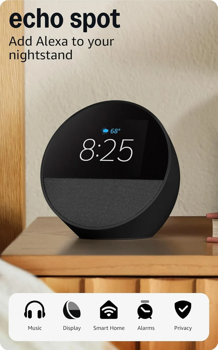 Amazon Echo Spot Alexa Black Smart Speakers for sale | eBay