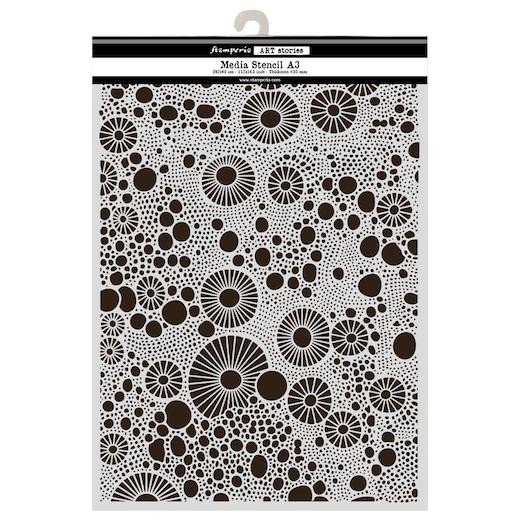 Stamperia Mix Media Art Stencil A3 - All Around Rings KSTDA3017