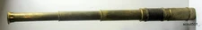 Antique Victorian 3 Draw 17” Nautical Telescope Brass With Woven Leather Grip