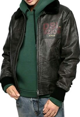 Diesel Mens L-Bowdre Paint Leather G-1 Jacket Size L | eBay
