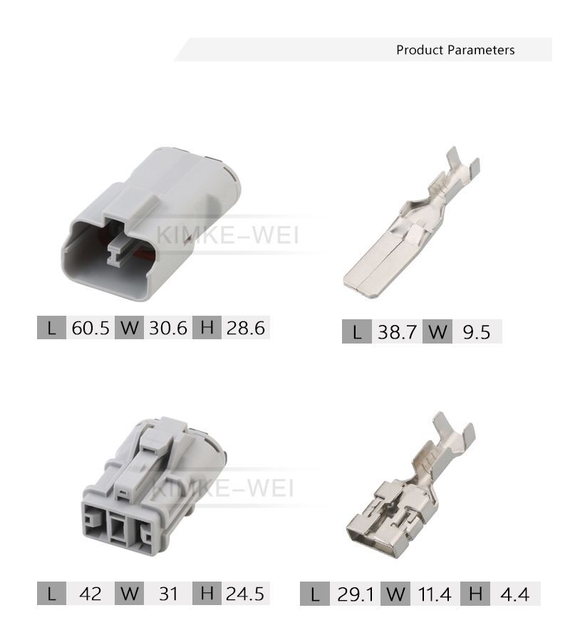 2 Pin/Way Yazaki Automotive Male Female Electric Connector Plug