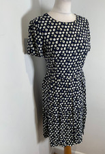 J. Crew floral tiered tea dress US 6 UK 10 12 VGC pattern print A line navy