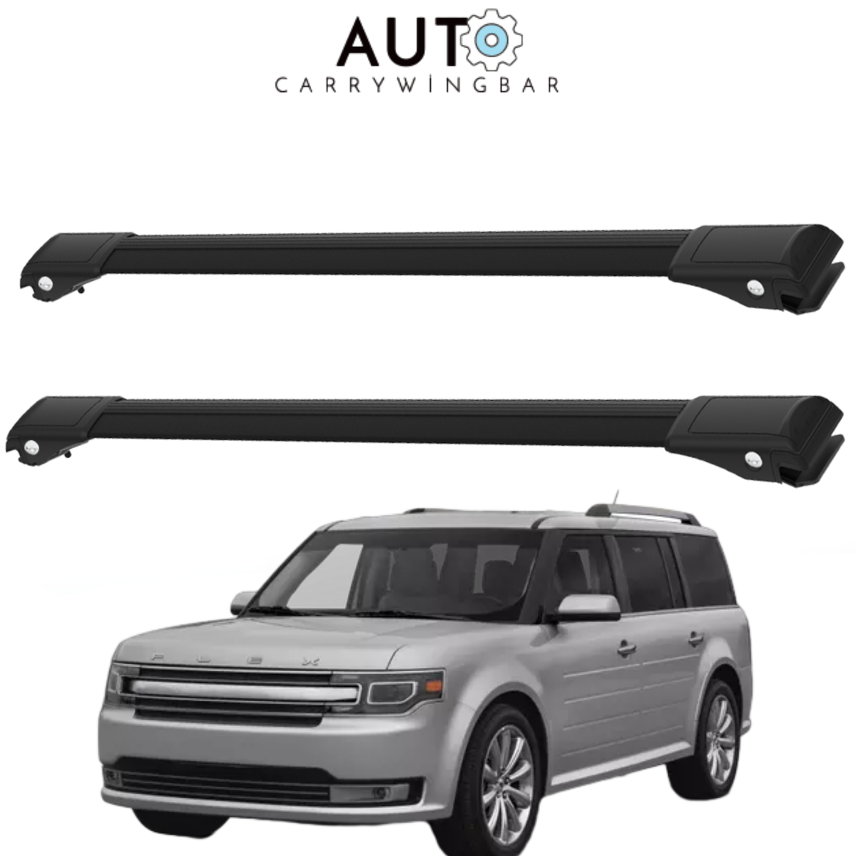 Roof Rack Cross Bars for Ford Flex 2009-2025 Raised Aluminium