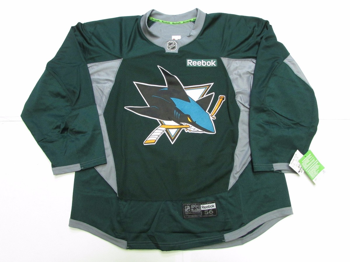 SAN JOSE SHARKS AUTHENTIC GREEN REEBOK EDGE PRACTICE HOCKEY JERSEY