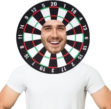 Novelty Dartboard Head Costume Adult Hat Cosplay Stag Night Fancy Dress Headwear