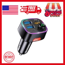 Syncwire Bluetooth 5.4 FM Transmitter Car Adapter 48W (PD 36W & 12W) [Light Swit
