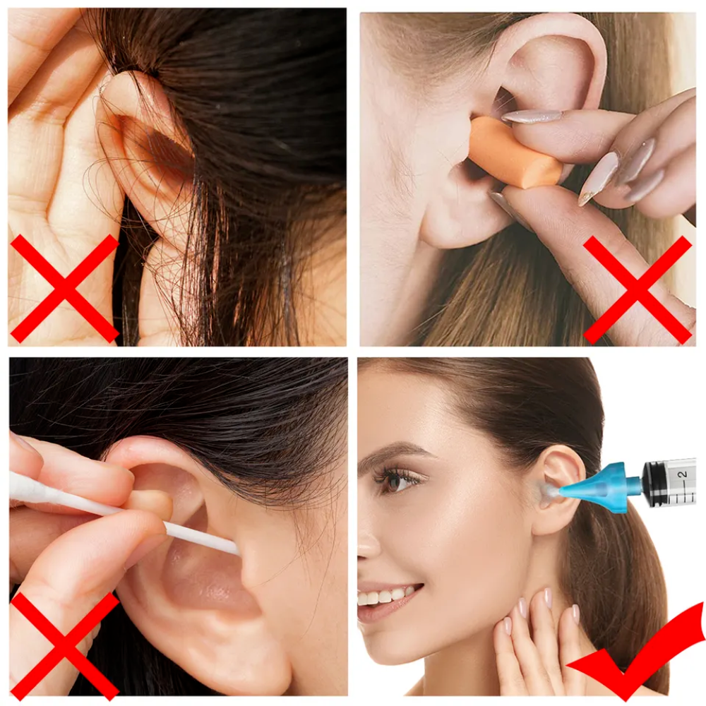 EAR WAX REMOVAL SYRINGE 20ML Capacity with 3 Soft Silicone Quad Tips UK