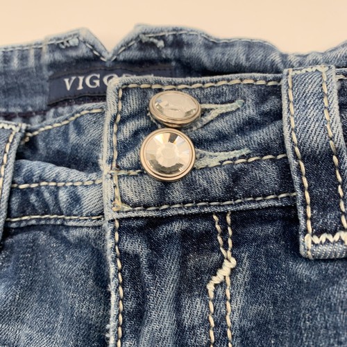 Vigoss Womens Shorts Size 5/6 The Chelsea Jean 3" Inseam Distressed Embellished - Picture 3 of 12