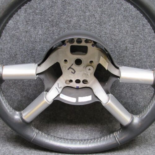 2004 Chrysler PT Cruiser Steering Wheel Dark Slate Leather & Silver OEM 68514 - Picture 2 of 10