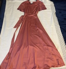Privacy Please Long Maxi Dress Size L True Wrap Pink 100% Polyester