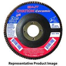United Abrasives SAIT 78267 5x7/8 Ovation Ceramic Flap Discs 36 Grit 10 pack