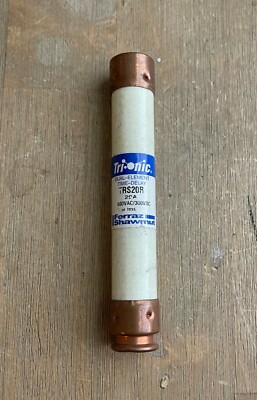 FERRAZ SHAWMUT TRS20R TRIONIC DUAL ELEMENT TIME DELAY FUSE 20A 600VAC 300VDC