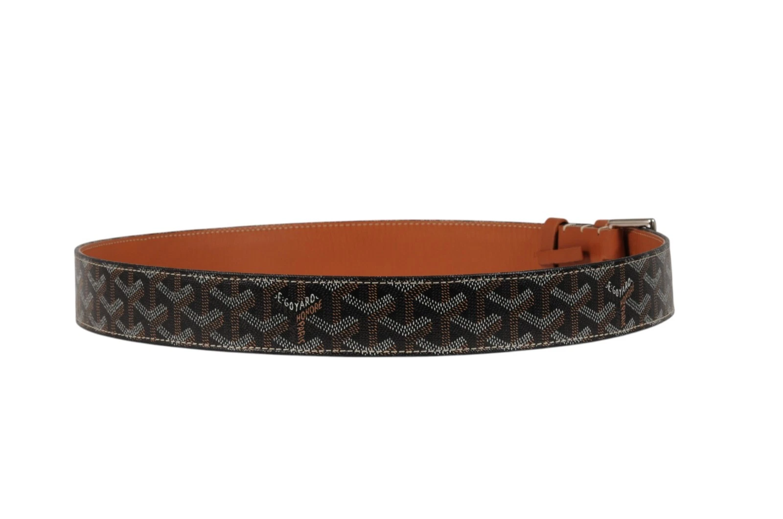 Cintura uomo Goyard Florida taglia 100 33 34 nera goyardine tela pelle 5 fori