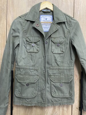 American Eagle Outfitters Ladies Military Green Canvas Size Small  UK
